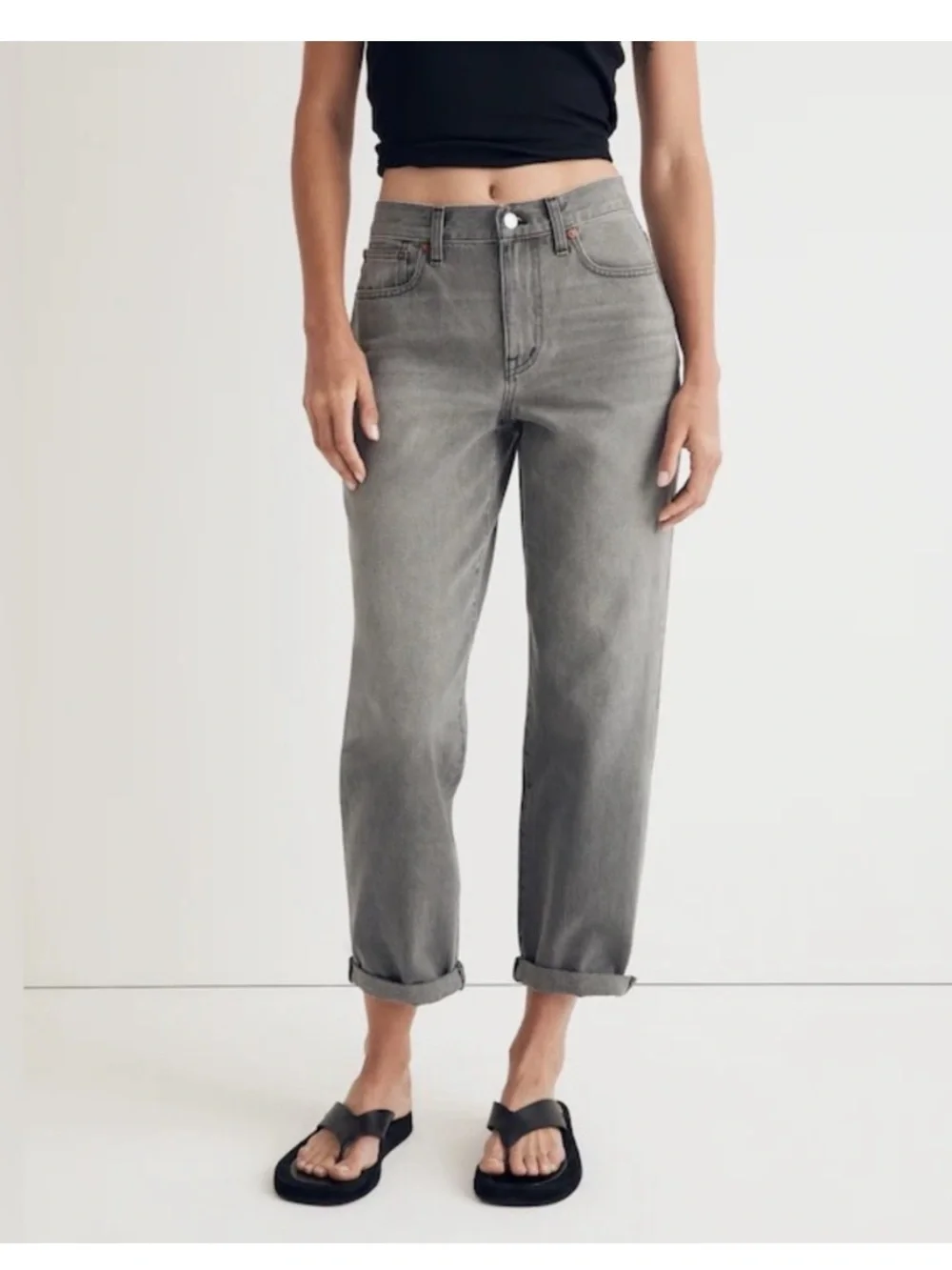 Madewell the slouchy boy jean faded black wash 6/28T
